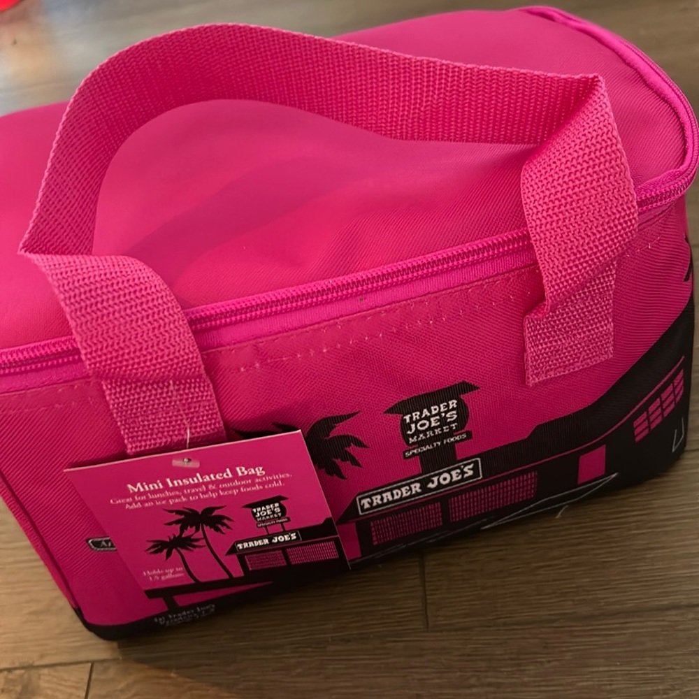 NWT Trader Joe’s Hot Pink Mini Insulated Bag